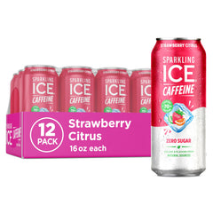Sparkling Ice caffeine strawberry citrus can for a berry-forward energy boost