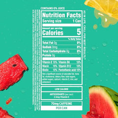 Sparkling Ice caffeine watermelon lemonade close-up can highlighting fruity flavor boost.