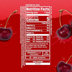 Sparkling Ice Shoppe Cherry Cola can label highlights natural flavors for a vibrant color.
