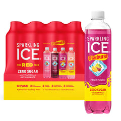 Sparkling Ice Starburst Red kiwi strawberry can with zero sugar and real fruit flavor