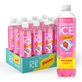Sparkling Ice Starburst Strawberry bottle front with zero sugar and vitamins