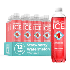 Sparkling Ice Strawberry Watermelon bottle showcases zero sugar and bold flavor.