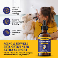 Special Breed dropper shows precise 1 mL serving for easy dosing.