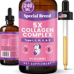 Special Breed Premium Collagen bottle being poured for easy dosing.