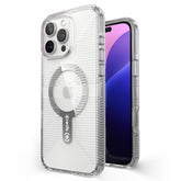 Speck Clear iPhone 16 Pro Max case, front view, crystal clarity and slim grip.