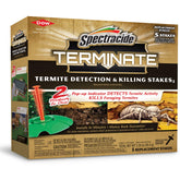 Spectracide Terminate pop-up indicator stake detects termite activity near the home.