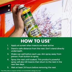 Spectracide Wasp & Hornet Killer Aerosol non-staining formula protects siding when used properly.