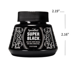 Speedball India Ink opaque black pour demonstrates strong contrast on paper