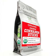 Spice Profile cassia cinnamon sticks in organic pouch for fresh flavor
