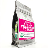 Spice Profile Ceylon cinnamon powder packaging highlights resealability for lasting aroma.