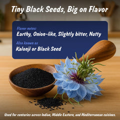Spice Profile Nigella seeds seal closure highlighting airtight packaging preserving aroma.