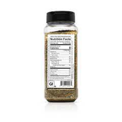 Spiceology Greek Freak jar closeup shows fresh-ground herbs for restaurant-quality seasoning.