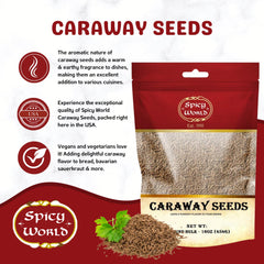 Spicy World caraway seeds close-up highlighting aromatic, earthy notes ideal for rye bread.