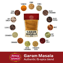 Close-up of Spicy World Garam Masala aroma and flavorful blend.