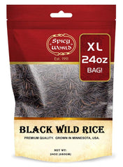 Spicy World Minnesota Black Wild Rice packaging shows premium quality and freshness