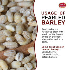 Spicy World Pearl Barley storage bag showing reseal feature for long-lasting freshness.