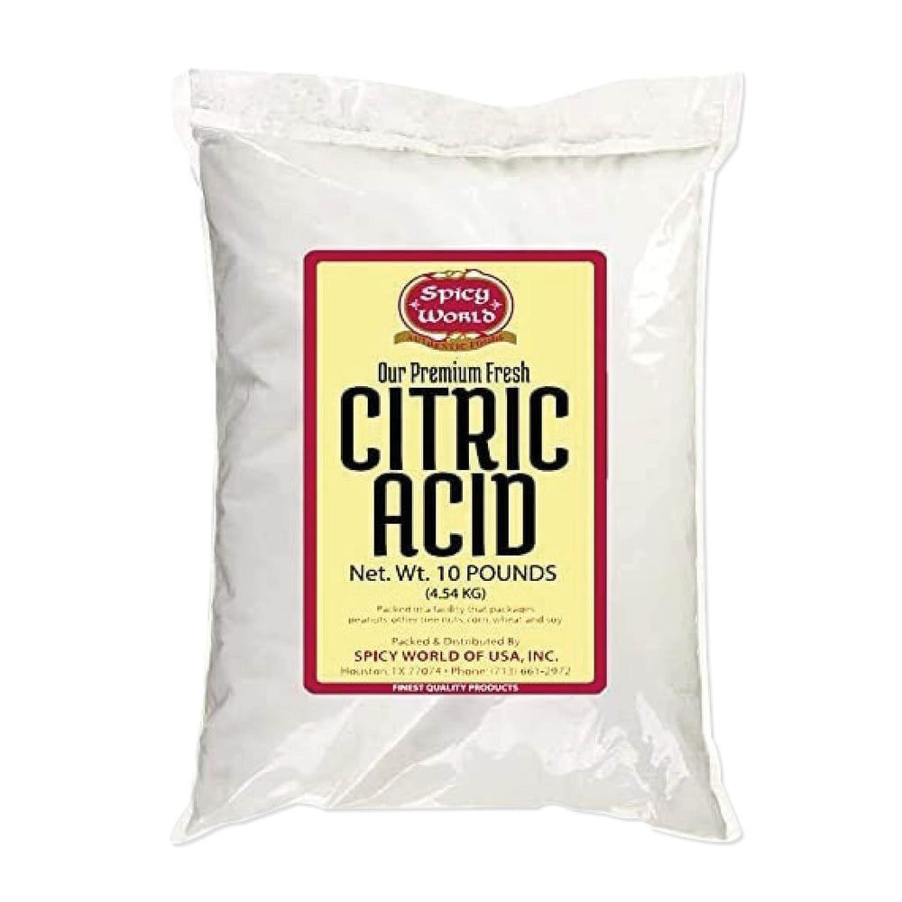 Spicy World Pure Citric Acid 10 lb bag for canning and cooking, food-grade quality
