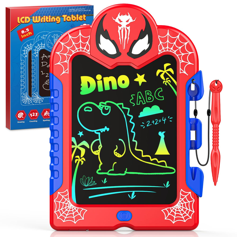Spidolapse LCD writing tablet front view with vibrant colors for doodling and learning.