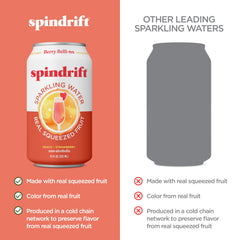 Spindrift Berry Belli-no poured into glass to showcase crisp, lightly carbonated sip.