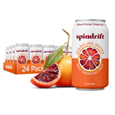 Spindrift blood-orange-tangerine sparkling water can front shows real fruit flavor.