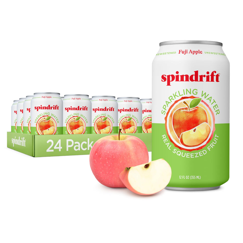 Spindrift Fuji Apple can shows real fruit flavor with no added sugar.