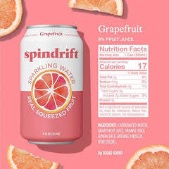 Spindrift Grapefruit close-up shows real fruit for flavor