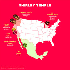Spindrift Shirley Temple cherries and citrus highlight real fruit ingredients.