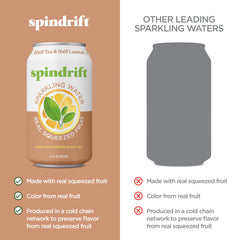Unsweetened label notes 5 calories per can for Spindrift Half Tea & Half Lemon.