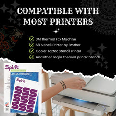 Perforated backing on Spirit Classic sheets for easy handling during tattoo sessions.