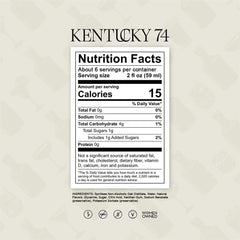 Spiritless Kentucky 74 bottle side view ideal for home bars seeking alcohol-free options.