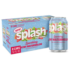 Splash Refresher Kiwi Watermelon cans offer fruity hydration with zero calories.