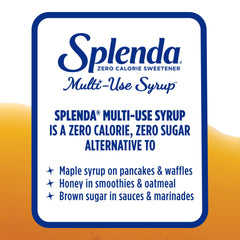 Splenda syrup bottle back demonstrates its versatile glaze for chicken or salmon.