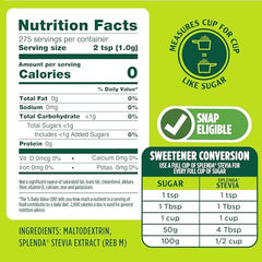 SPLENDA Stevia zero calorie granulated powder in a bowl for easy measurement.