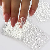 SPLOCUDU white flower nail stickers in 30-sheet pack for stylish at-home manicures