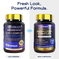 SPNHKOV Magnesium 12-in-1 capsules highlight high absorption for everyday wellness.