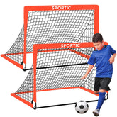 Sportic 2-pack soccer goal nets in orange for versatile kid practice