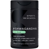 Sports Research Ashwagandha softgels bottle with coconut MCT for daily calm.
