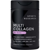 Sports Research Biotin-Infused Collagen bottle shows skin and hair support