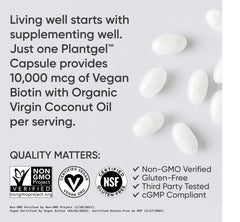 Sports Research Biotin bottle highlighting Plantgel capsule design.