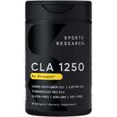 Sports Research CLA bottle front view showing 1250 mg softgels for exercise support