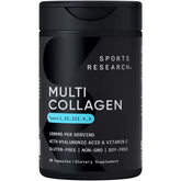 Sports Research Multi Collagen pills bottle showing easy-to-swallow capsules for daily use