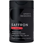 Sports Research Pure Saffron Supplement bottle front showing mood support potential.