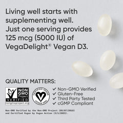 Close-up of vegan D3 softgel encapsulated in translucent shell.