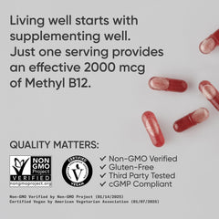Sports Research methylcobalamin label shows vegan-certified status