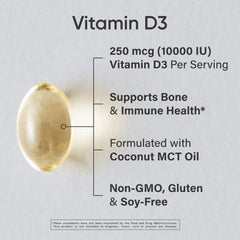 Sports Research Vitamin D3 softgels close-up highlighting easy-to-swallow capsules for year-round wellness.