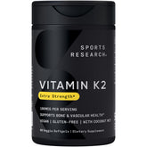 Sports Research Vitamin K2 MK7 bottle with softgels for daily bone support
