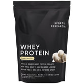 Sports Research Whey Protein Isolate vanilla bag front showcases premium protein for post-workout fueling.
