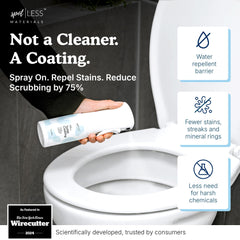 SpotLESS Materials toilet coating spray demonstrating quick coverage on ceramic surfaces.