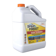 Foam action from Spray & Forget lifts algae and mildew on roof surfaces