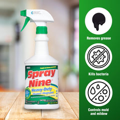 Spray Nine engine and tools cleaner removes grease from metal parts.